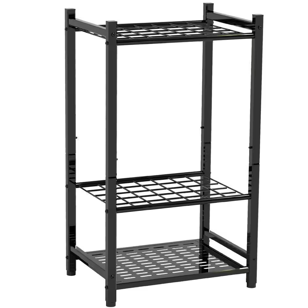3-Tier Garden Tool Organizer for Efficient Garage Storage of Up to 35 Long-Handled Tools, Rakes, and Brooms