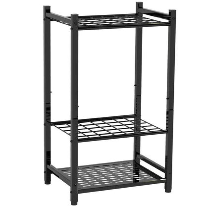 3-Tier Garden Tool Organizer for Efficient Garage Storage of Up to 35 Long-Handled Tools, Rakes, and Brooms