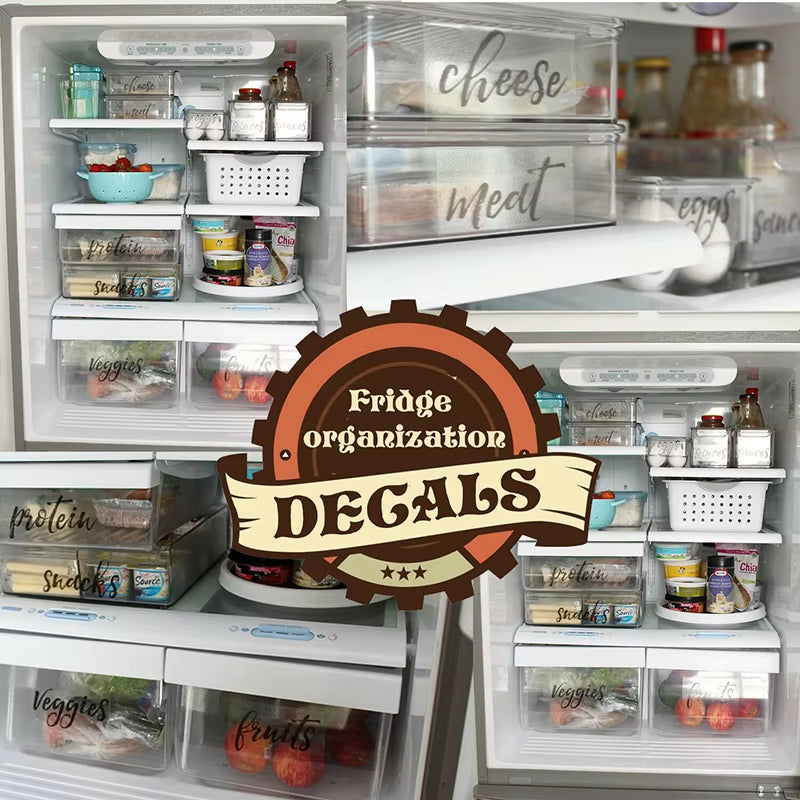 Refrigerator Organization Decals - Vinyl Home Decor Stickers