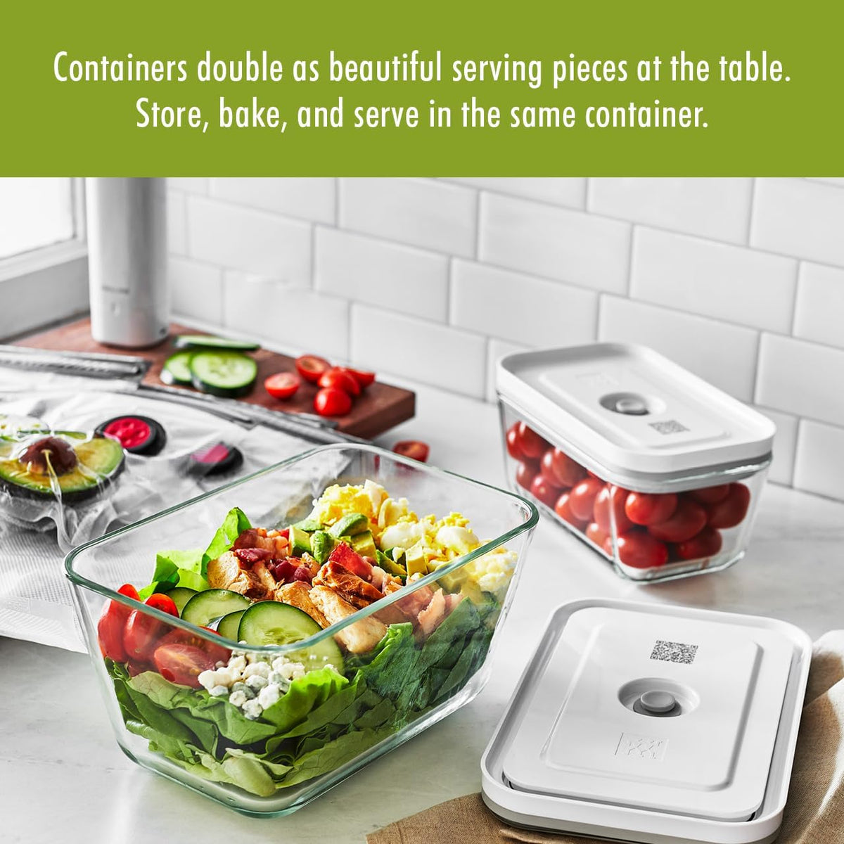 Large Airtight Glass Food Storage Container for Meal Prep and Freshness Preservation