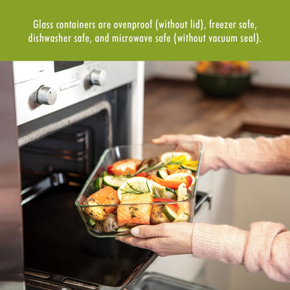 Large Airtight Glass Food Storage Container for Meal Prep and Freshness Preservation