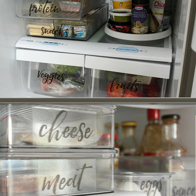 Refrigerator Organization Decals - Vinyl Home Decor Stickers