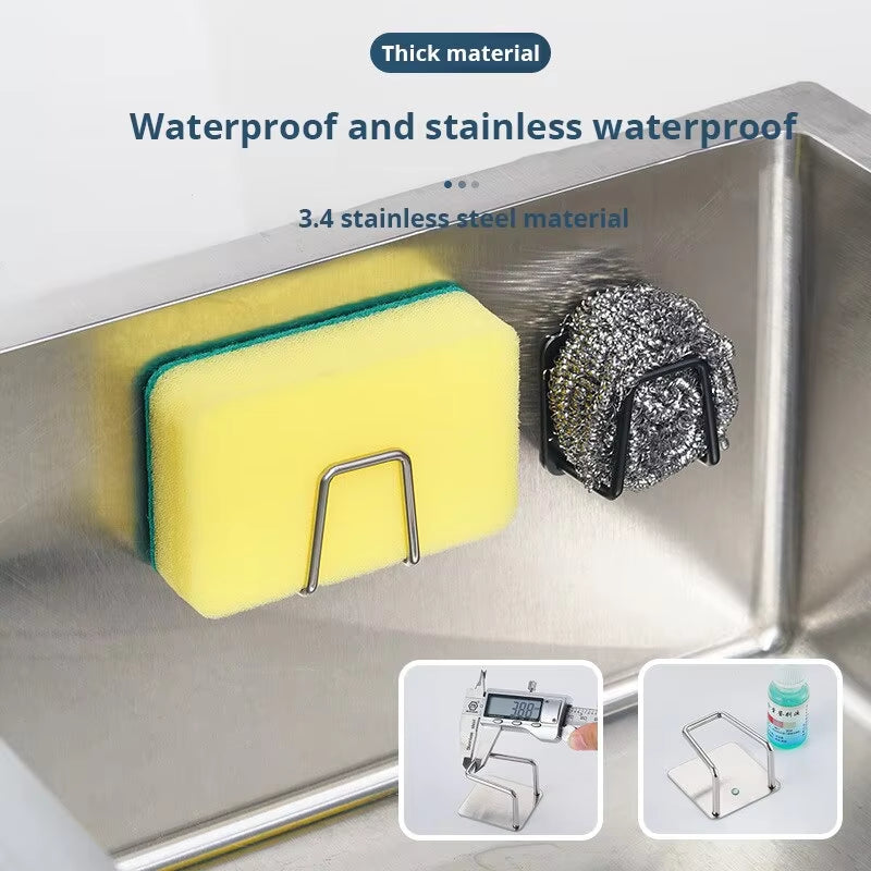 Stainless Steel Sink Sponge Rack for Efficient Drainage of Steel Wire Balls and Sponges